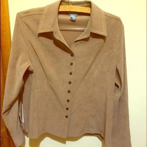 Soft Suede-like Blouse, Sz PL City Blue’s Koret